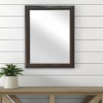 Homeroots - 20" Black Solid Wood Accent Mirror