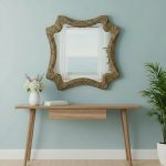 Homeroots - 38" Brown Abstract Floating Rope Framed Accent Mirror