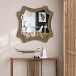Homeroots - 38" Brown Abstract Floating Rope Framed Accent Mirror - Image 7