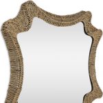 Homeroots - 38" Brown Abstract Floating Rope Framed Accent Mirror - Image 6