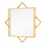 Homeroots - 24" Gold Metal Geo Square Accent Mirror - Image 6