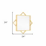 Homeroots - 24" Gold Metal Geo Square Accent Mirror - Image 8