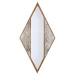 Homeroots - 38" Brass And Silver Mixed Metal Diamond Accent Mirror - Image 2
