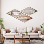 Homeroots - 38" Brass And Silver Mixed Metal Diamond Accent Mirror - Image 9