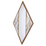 Homeroots - 38" Brass And Silver Mixed Metal Diamond Accent Mirror - Image 4