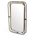 Homeroots - 28" Black And Gold Metal Tilting Accent Mirror - Image 3