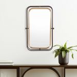 Homeroots - 28" Black And Gold Metal Tilting Accent Mirror