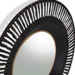 Homeroots - 36" Black Metal Round Pierced Accent Mirror - Image 5