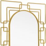 Homeroots - 36" Gold Metal Geometric Oval Accent Mirror - Image 4
