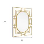 Homeroots - 36" Gold Metal Geometric Oval Accent Mirror - Image 7