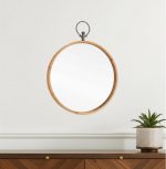 Homeroots - 30" Bronze Round Metal Framed Accent Mirror
