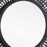 Homeroots - 31" Black Bamboo Pierced Round Accent Mirror - Image 8