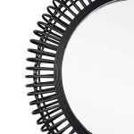 Homeroots - 31" Black Bamboo Pierced Round Accent Mirror - Image 4