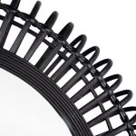 Homeroots - 31" Black Bamboo Pierced Round Accent Mirror - Image 5