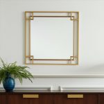 Homeroots - 22" Gold Metal Square Accent Mirror