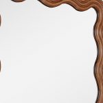 Homeroots - 32" Brown Wood Wavy Scalloped Accent Mirror - Image 5