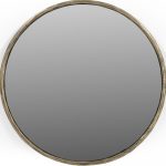 Homeroots - 30" Brass Round Iron Framed Accent Mirror - Image 3