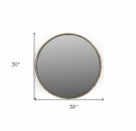 Homeroots - 30" Brass Round Iron Framed Accent Mirror - Image 6