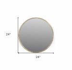 Homeroots - 24" Brass Round Iron Framed Accent Mirror - Image 6