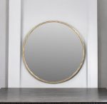 Homeroots - 24" Brass Round Iron Framed Accent Mirror - Image 2