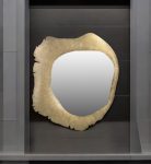 Homeroots - 40" Brass Abstract Iron Framed Accent Mirror