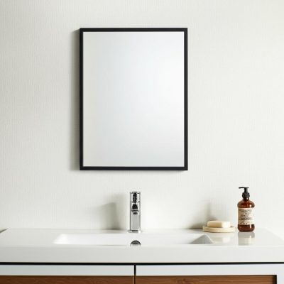Homeroots - 42" Black Framed Bathroom Vanity Mirror