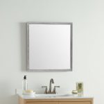 Homeroots - 26" Gray Framed Bathroom Vanity Mirror