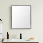Homeroots - 32" Gray Framed Bathroom Vanity Mirror