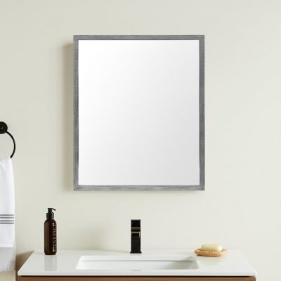 Homeroots - 32" Gray Framed Bathroom Vanity Mirror