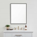 Homeroots - 42" Gray Framed Bathroom Vanity Mirror