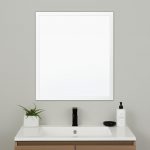 Homeroots - 26" White Framed Bathroom Vanity Mirror