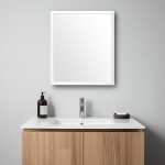 Homeroots - 32" White Framed Bathroom Vanity Mirror