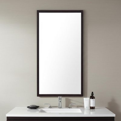 Homeroots - 42" Black Framed Bathroom Vanity Mirror