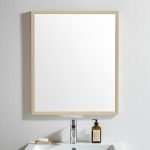 Homeroots - 32" Tan Framed Bathroom Vanity Mirror