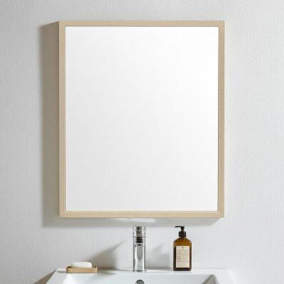 Homeroots - 32" Tan Framed Bathroom Vanity Mirror