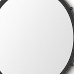 Homeroots - 25" Black Metal Beaded Round Framed Accent Mirror - Image 3