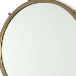 Homeroots - 25" Gold Metal Beaded Round Framed Accent Mirror - Image 3