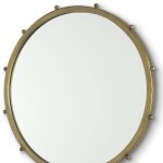 Homeroots - 25" Gold Metal Beaded Round Framed Accent Mirror - Image 4