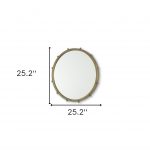 Homeroots - 25" Gold Metal Beaded Round Framed Accent Mirror - Image 5