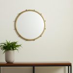 Homeroots - 25" Gold Metal Beaded Round Framed Accent Mirror - Image 2