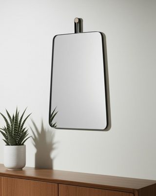 Homeroots - 36" Black Metal Framed Accent Mirror