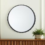 Homeroots - 30" Black Metal Scalloped Framed Accent Mirror