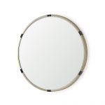 Homeroots - 29" Gold And Black Metal Round Framed Accent Mirror - Image 2
