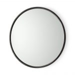 Homeroots - 36" Black Metal Round Framed Accent Mirror - Image 2