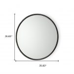 Homeroots - 36" Black Metal Round Framed Accent Mirror - Image 5