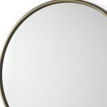 Homeroots - 36" Antiqued Gold Metal Round Framed Accent Mirror - Image 3