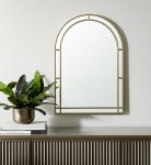 Homeroots - 48" Gold Metal Double Arch Framed Accent Mirror