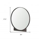 Homeroots - 38" Gunmetal Metal Round And Rectangle Framed Accent Mirror - Image 5
