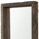 Homeroots - 18" Brown Solid Wood Framed Accent Mirror - Image 4