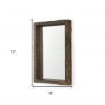 Homeroots - 18" Brown Solid Wood Framed Accent Mirror - Image 5